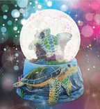 CoTa Global Sea Turtle Snow Globe Decor - Elegant Pink Sparkle Glitter Inside The Snow Globe Figure, Animal Figurines for Kids and Adults, Collectible Snow Globes for Birthday, Christmas - 65 mm