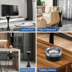 RELIANCER Floor Standing Ashtray w/Detachable Cigar Container,Stainless Steel Cigarette Ash Tray,Outdoor Self-Cleaning Ash Holder w/Weighted Base,Cigarettes Butt Receptacle Disposal for Home Patio