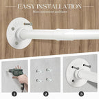 ERYTLLY Industrial Pipe Wall Mounted Clothes Rack,38 Inches Heavy Duty Detachable Garment Rack,Multi-purpose Hanging Rod for Closet,White