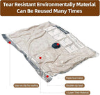 15 Pack Vacuum Compression Bags for Travel, Carry-on Size Seal Packing Cubes for Luggage, Vacuum Storage Bags, Space Saver for Clothes 80% for Travel & Home.（No pump）