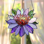 Purple Water Lily Flower Acrylic Suncatcher, Flower Suncatchers for Window Hangings, Stained Glass Effect Garden Decor, Gift for Mother's Day, Mom, Grandma, Wife, Women