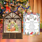 Christmas Snow Globes Musical Lantern Snow Globe Santa Clause Reindeer Sleigh Water Snow Globe Glittering Portable Hanging Tabletop Decorative Lantern Christmas Home Décor
