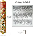 Hand Painted Mezuzah, Exquisite Enamel Mezuzah with Menorah and Pomegranate Motifs