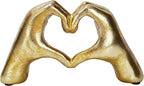Heart Hands Sculpture,Gold Living Room Décor, Cute Gesture Heart Shaped Decoration, Modern Love Statue Finger,I Love You Hands Heart Art Sculpture Home Wedding Decoration (Gold)