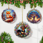 Dachshund Christmas Ornament - Stained Glass Dachshund for Tree, Gift Exchange