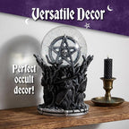 Nemesis Now Cult Cuties Circle of Mischief Snow Globe - Gothic Halloween Decor Indoor Figurine, Hand-Painted Resin Base, Glass Globe with Star Glitter, for Mom, Dark Fantasy Lovers