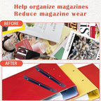 24Pcs Magazine Holder For Binder, 3 Hole Punched，Magazine Organizer, 3 Ring Binder Insert Strips, Organizer, Storage, Black
