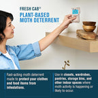 EarthKind Fresh Cab Moth Deterrent - Moth Deterrent for Closet, Pantry & More - DIY Pest Control Pouches for Moths - Cedarwood Oil & Geranium Oil - New Packaging - 4-Pack
