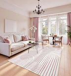 Lahome Abstract Washable Area Rugs 5x7, Soft Pink Rugs for Living Room Ultra-Thin Non-Shedding Bedroom Rug, Modern Throw Rug Large Carpet for Dining Room Office(5'x7',Pink/White)