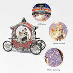 Midnight Manor Halloween Water Globe Carriage LED Lighted Snow Globe Lamp Spooky Wedding Skeleton Decor Acrylic Glitter Water Lantern Battery Operated Fall Indoor Decoration
