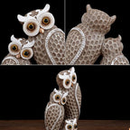 Cute Family of Three owl Figurines Home Décor Owl Statues Décor for Shelf Gifts Decoration for Birds Lovers Home,Office, Bookself