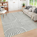 Lahome Abstract 9x12 Area Rugs for Living Room Bedroom, Soft Washable Rugs 9x12, Ultra-Thin Non-Slip Modern Dining Room Rug Non-Shedding Accent Carpet for Office, Grey/Beige