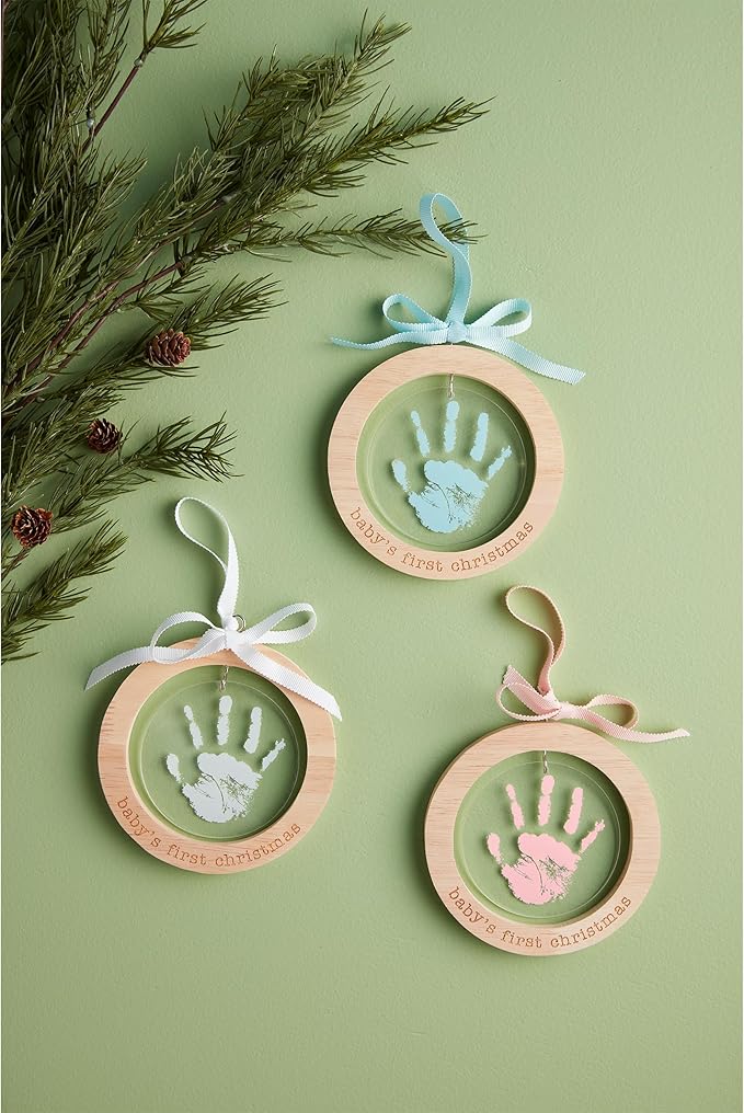 Mud Pie Pink Handprint Ornament