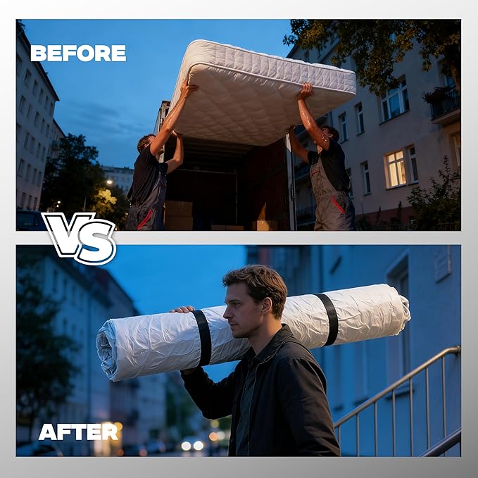 Vacuum Mattress Bag for moving, Vacuum Sealed Bags for Mattress Storage, Mattress Compression Bag, Foam and Latex Mattress Vacuum Bag with Straps(KING. CAL-KING)