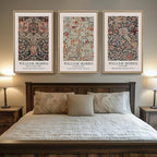 Framed Large William Morris Canvas Wall Art Set of 3, Vintage Floral Botanical Artwork Prints, Rustic Boho Farmhouse Aesthetic Decor for Living Room, Bedroom, Hallway or Office, 24x36 Inch