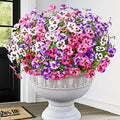 MARTINE MALL 12 Bundles Look Real Artificial Flowers for Outdoors, Realistic Fake Outdoor Flowers, UV Resistant Silk Pansy Flower for Outside Faux Flower Plant for Outdoor Porch Yard, Three Mix Colors