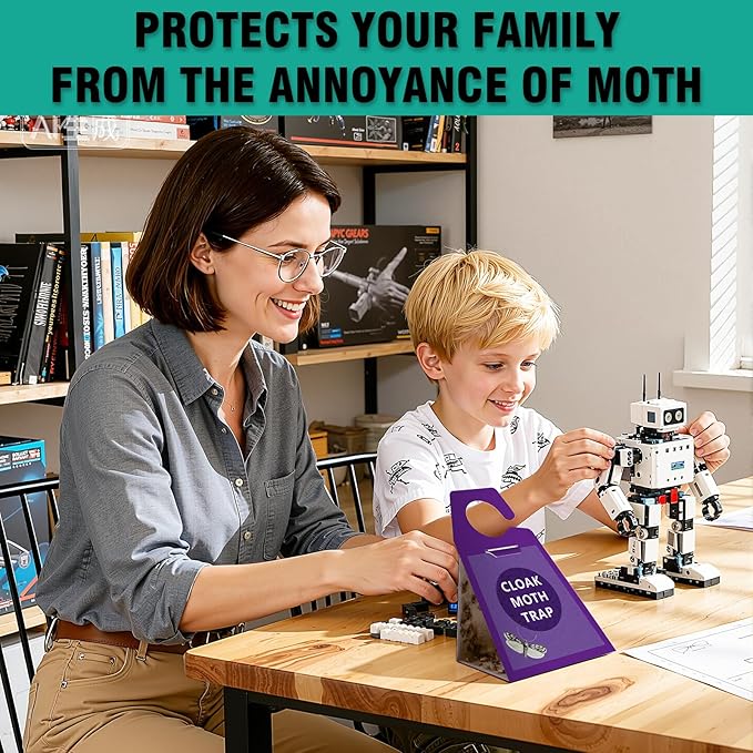 Moth Traps, Clothes Moth Killer with Sticky Glue Pheromone, No Toxic Odorless Organic Meal Moths Trap,Sticky Trap Based Repellent for Closets Carpet Kitchen Garden Barn,6 Packs