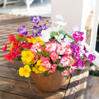 Hibiscus Artificial Flowers Plants for Outdoors Summer Decoration, 6 Bundles Fake Silk Hibiscus Bouquet Realistic UV Resistant Tropical Flowers Artificial for Outside Planter Front Door Porch Patio