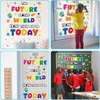 gisgfim Classroom Bulletin Board Decoration Set Wall Door Decor Colorful Classroom Decorations for Kindergarten Preschool Elementary Middle School(The Future of The World is in This Room)