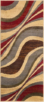 Unique Loom Barista Collection Area Rug - Ngada (2' 2" x 5' 3" Runner, Beige/Red)