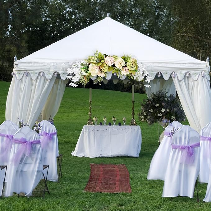 DULRLLY Artificial Peony Flower Swag, 30 in Wedding Arch Flowers, Faux Floral Swag for Lintel, Over The Door Decorative Swag, Rustic Artificial Floral Swag for Home Decor (5)
