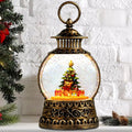 Christmas Snow Globe, Gift Bear Musical Snow Globe Lantern Lights with 6H Timer Battery & USB Powered, Retro Style Holiday Glitter Globe for Xmas Home Decoration Holiday Party Gifts