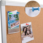 Bulletin Board 36 x 48, Silver Aluminium Framed 4x3 Large Wall Mounted Cork Office Notice Pin Board