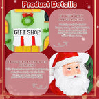 Aneco 19 Pieces Christmas Village Set Resin Christmas Houses with Santa Claus Snowman Figurines, LED Light Lamps, and Pine Trees, Xmas Town Scene Building Ornaments for Winter Home Desktop Decor Gift