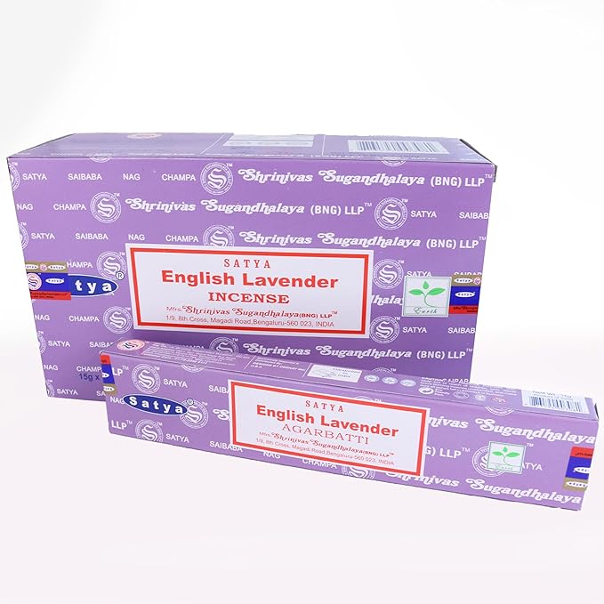 Nag Champa Incense Stick Packs - Hand Rolled & Non-Toxic - Perfect for Meditation and Yoga - Home Fragrance Gift Pack - 15g, Set of 12 Packs (English Lavender)