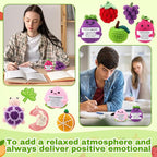 VioraWhite 18 Pcs Fruit Animals Positive Emotional Dolls Bulk Encouragement Emotional Knitted Crochet Gifts with Positive Words for Friends Coworker Decorations for Home Office