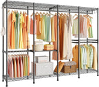 H41 Garment Rack Heavy Duty Clothes Rack, Clothing Racks for Hanging Clothes, Extra Large Freestanding Portable Closet Wardrobe Rack 78.5'' W × 15.8'' D × 76.4'' H, Max Load 1150 Lbs, Black