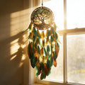 Dream Catcher Wall Hanging Decor for Bedroom Aesthetic, Handmade Traditional Wall Art with Feathers for Living Room, Nursery, Good Vibes Gift for Women,Girls,Home Decoration Wedding Party (Old Tree)