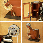 POPGIFTS Movie Projector Music Box, Mini Antique Vintage Music Box Plays Tune for Elise Movie Theater Hollywood Theme for Cinema Time Party Home Decor