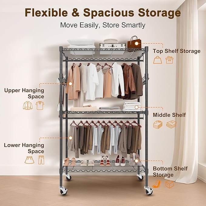 Whitmor Modern Industrial Wardrobe