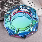 Coomin Crystal Glass Ashtray, Sparkly Cigar Cigarettes Ash Tray, Ashtrays for Smokers Indoor Office Home Desktop Tabletop, Unique Luxury Gifts for Men Women, Green