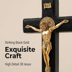PHYUKEY Wooden Wall Cross with Jesus Christ Small 5.5in Standing Crucifix with Detachable Stand for Wall Hanging or Tabletop Display, Christian Gift & Catholic Home Decor