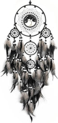 Dream Catchers,Large Dream Catchers for Bedroom Adult Black Boho Dream Catcher Tree of Life Wall Decor with Natural Healing Crystal Stone Hanging Ornament Teen Dorm Room Decor Festival Gift