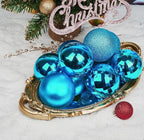 Emopeak 12Pcs Christmas Balls Ornaments for Xmas Christmas Tree - 4 Style Shatterproof Christmas Tree Decorations Hanging Ball for Holiday Wedding Party Decoration (Lake Blue, 3.2"/8CM)