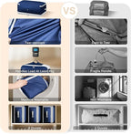 Comforter Storage Bag - Large Capacity Blanket Storage Bags 4-Layer Ultra Space Saving Self Compression Organizer, Washable Compression Bags for Storage Comforter Blanket, 2-Pack, Navy Blue