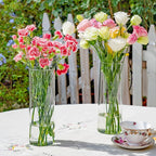 7pcs Glass Cylinder Vases for Centerpieces - 10 Inch Tall Glass Vases for Flower, Clear Flower Vase Bulk Floating Candle Vase for Table Centerpiece Wedding Home Décor