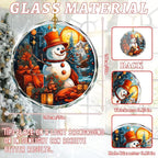 Stained Glass Snowman Ornament - Christmas Tree Decoration, Gift for Holidays