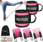 Ankle Resistance Bands with Cuffs for Women & Men - 3-Level Adjustable Leg & Glute Workout Equipment, Portable Home Gym Exercise Bands for Kickbacks, Hip Thrusts, Yoga, Strength Training