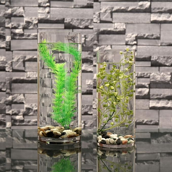 WGV Cylinder Vase, Width 7", Height 16", Clear Wide Large Diameter Flower Glassware, Floral Container, Planter Terrarium for Wedding Party Event, Home Accent Decor, 1 Piece