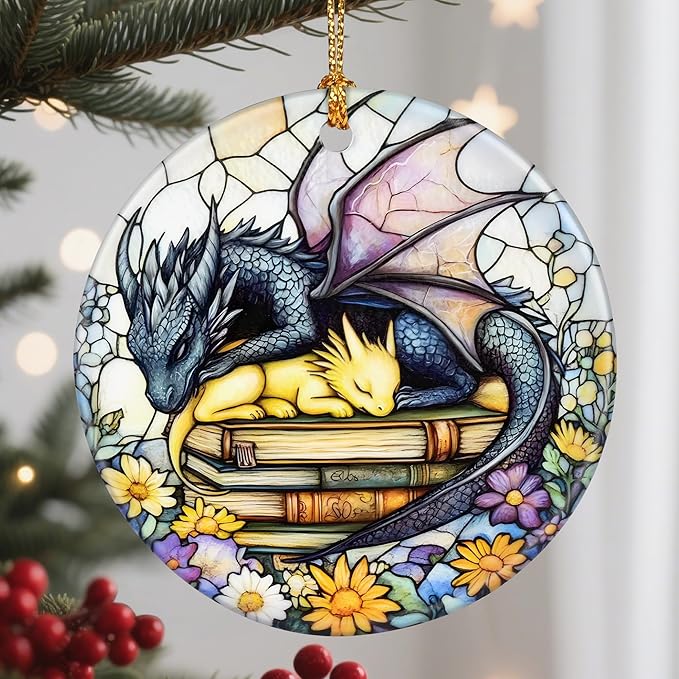Dragon Hanging Ornament, Christmas Ornaments, Xmas Decorations for Tree, Ornaments for Christmas Tree, Holiday Ornament, Dragon Lover Gifts, Holiday Party Gifts, and Xmas Gift Ideas