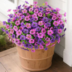 Homsunny Artificial Fake Flowers Faux Plants for Outdoors, 12 Bundles Silk Flowers Outside Spring Decor, Multicolor Faux Daisy Eucalyptus Realistic UV Resisitant for Planter Front Porch Garden Patio