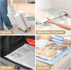 TAILI 12 Pack Vacuum Storage Bags, Jumbo Vacuum Seal Bags for Clothing (40x31 Inch), Space Saver for Bulky Comforter Blankets, Bedding, Pillows, Clothes, Saving More Closet Space