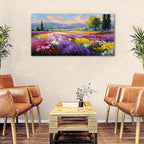 Flower Wall Art Vintage White Floral Canvas Pictures Abstract Blooming Flower Prints Painting Large Abstract Botanical Blossom Wall Decor Elegant Artwork for Bedroom Living Room Home Decoration 24x48"