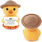 Valentines Gifts for Dad, Handmade Crochet Emotional Support Chicken, Birthday Gifts for Dad, Men, Father in Law, Cute Chicken Desk Decor, Funny I Love You Stocking Stuffers