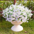 Artificial Fake Flowers Plants for Outdoors Spring Summer Decoration,Faux Flowers Silk Daisy Plants Greenery Realistic UV Resistant for Outside Planters Front Porch Patio Boxwood 16 Bundles Home White