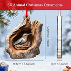 Forest Animal Christmas Ornaments,3D Hummingbird Christmas Tree Ornaments,Funny Forest Animal Ornaments for Hanging Decoration Gift for Animal Lovers & Easter Basket Stuffers